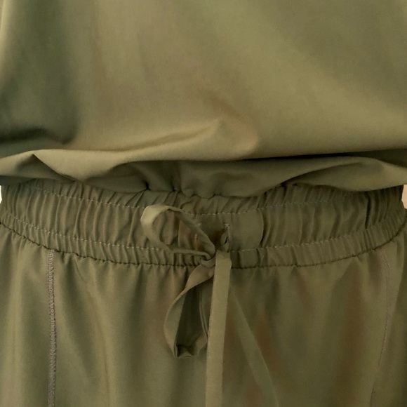 Albion Fit Olive Green Women's Drawstring Jumpsuit - Picture 5 of 14